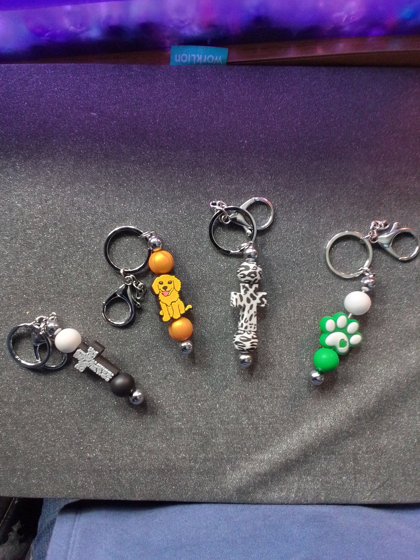 Key Chain and ear rings